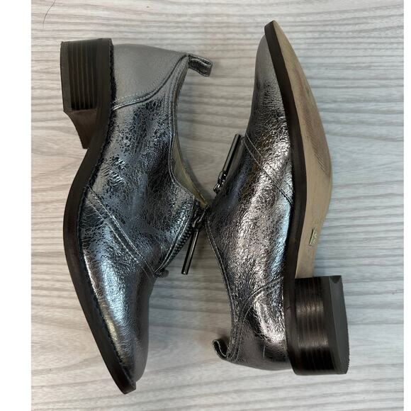 Louise et Cie Fadi Shoes WMNS US 6 Silver Metallic Leather Statement Zip Oxford - Picture 8 of 9